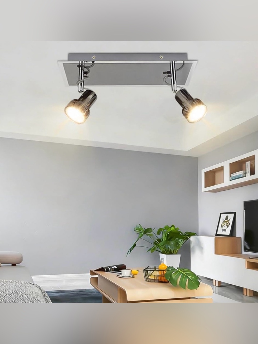 Ceiling Track Light Fixture: 2-Light Square Led Track Lighting Kit